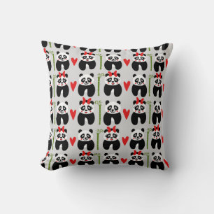 Coussin Coeurs de pandas mignons : Motif pour enfants