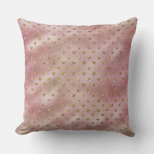 Coussin Coeurs de Parties scintillant en or rose Glam Ombr (Recto)