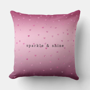 Coussin Coeurs de Parties scintillant en verre rose