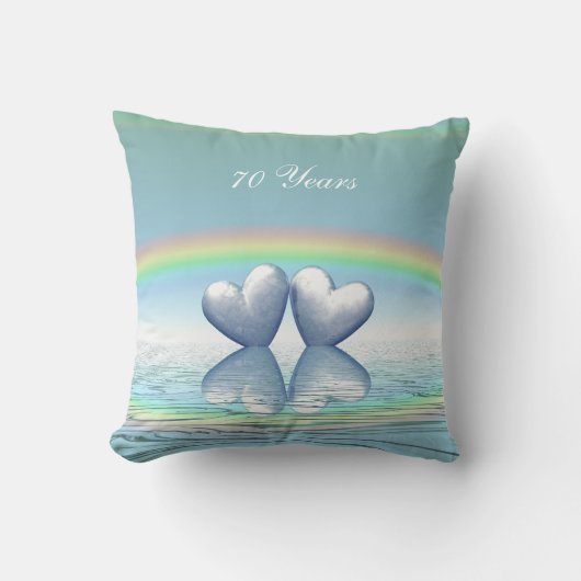 Coussin Coeurs de platine du 70e anniversaire (Recto)
