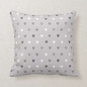 Coussin Coeurs de polka minuscules dans les tons gris