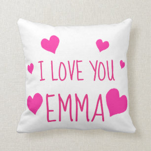 Coussin Coeurs de Valentine personnalisés je t'aime