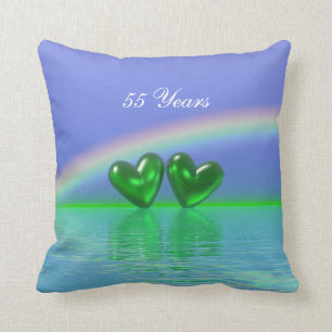 Coussin Coeurs d'émeraude du 55e anniversaire