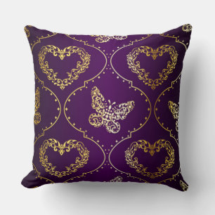 Coussin Coeurs D'Or Et Papillons