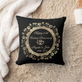 Coussin Coeurs d'or, Flore 50e anniversaire Mariage (Couverture)