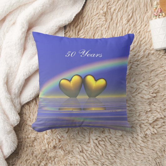 Coussin Cœurs dorés 50e anniversaire (Couverture)