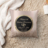 Coussin Cœurs Dorés Rose Paillettes 50e Anniversaire (Couverture)