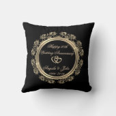 Coussin Cœurs Dorés, Tourbillons 50e Anniversaire de Maria (Verso)