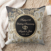 Coussin Cœurs dorés tourbillons Marbre 50e anniversaire de (Couverture)
