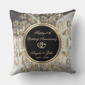 Coussin Cœurs dorés tourbillons Marbre 50e anniversaire de (Verso)