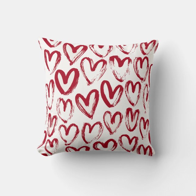 Coussin Coeurs en couleur rouge (Recto)