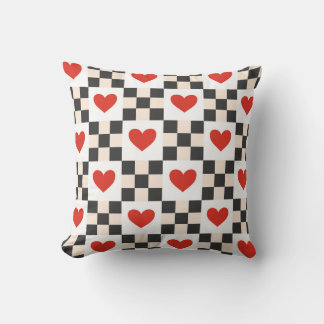 Coussin Cœurs en damier