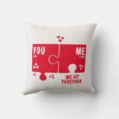 Coussin Cœurs en puzzle NOUS ALLONS BIEN ENSEMBLE Saint-Va (Verso)