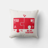 Coussin Cœurs en puzzle NOUS ALLONS BIEN ENSEMBLE Saint-Va (Recto)