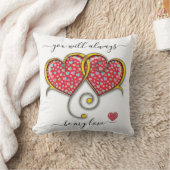 Coussin Cœurs entrelacés personnalisés élégants pour la Sa (Couverture)