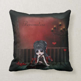 Coussin Coeurs et bougies mignons de fille de Goth Romance