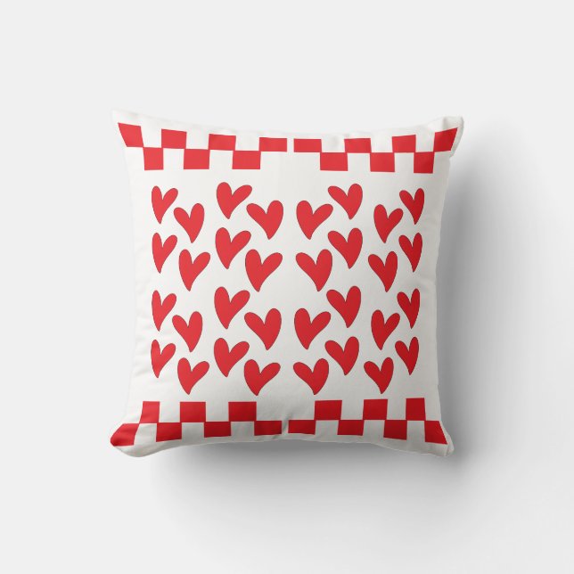 Coussin Cœurs et carrés de dames (Recto)