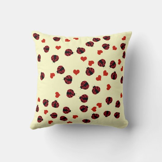 Coussin coeurs et coccinelles (Verso)