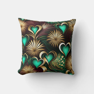 Coussin Coeurs et feux d'artifice conçus