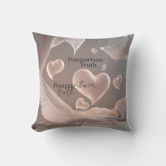 Coussin Coeurs et larmes 3D éthériques : Douceur flottante (Recto)