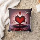 Coussin Coeurs et larmes éclatants en 3D (Couverture)