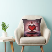 Coussin Coeurs et larmes éclatants en 3D (Chaise)