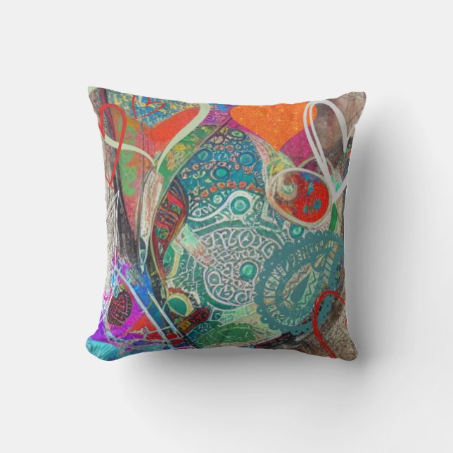 Coussin Coeurs et Paisley (Recto)