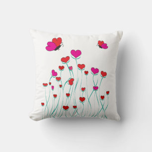 Coussin Coeurs et papillons Valentine Love
