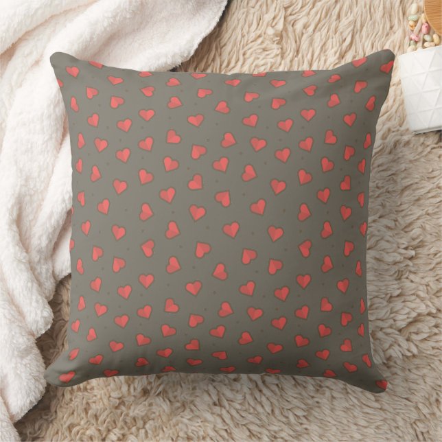 Coussin Coeurs et points Lancer l'oreiller (Couverture)