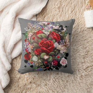 Coussin Coeurs et Rose