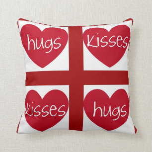 Coussin Coeurs, étreintes et baisers