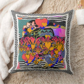 Coussin Cœurs Floraux Chevron (Couverture)