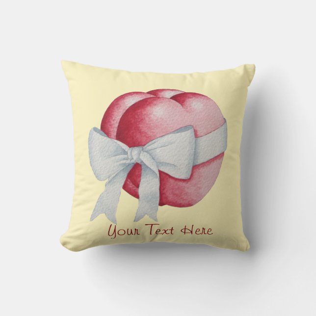 Coussin coeurs liés avec le ruban blanc arc design (Recto)