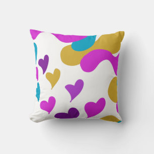 Coussin Coeurs mignons Camouflage rose Jaune