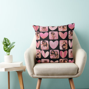 Coussin Coeurs mignons et photo Pink & Black Keepsaké