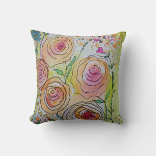 Coussin Coeurs minuscules et fleurs