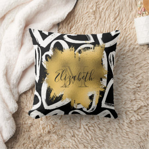 Coussin Coeurs Motif et Golden Foil