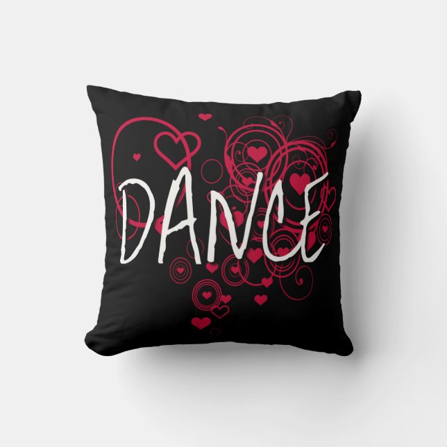 Coussin Coeurs noirs personnalisés de danse énervés (Recto)