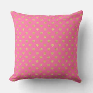 Coussin Coeurs parties scintillant or