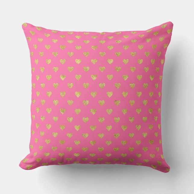 Coussin Coeurs parties scintillant or (Recto)