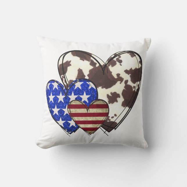 Coussin Coeurs patriotiques (Recto)