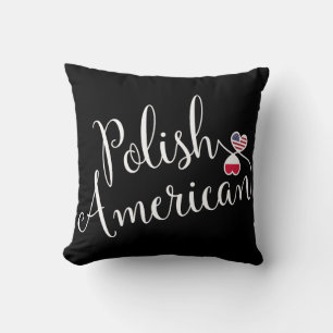 Coussin Coeurs polono-américains entrelacés jettent un cou