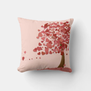Coussin Coeurs roses - Arbre d'amour