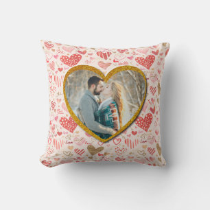 Coussin Coeurs roses personnalisés Cadeau Saint-Valentin