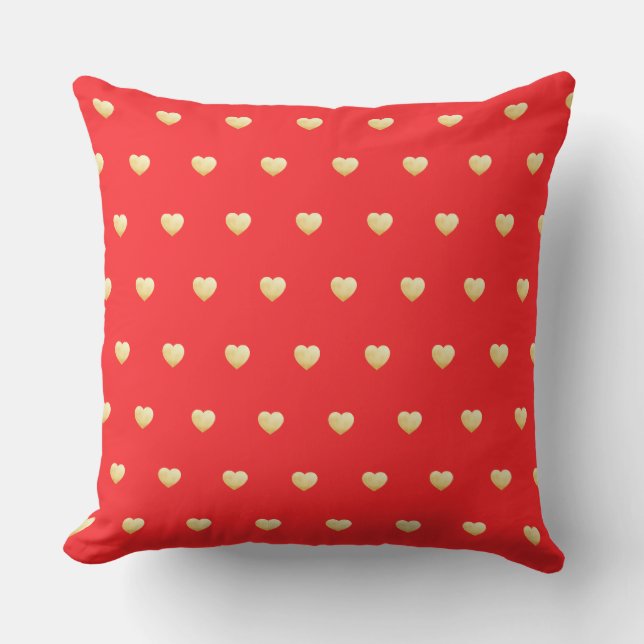 Coussin Coeurs rouge et or (Recto)