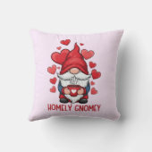 Coussin Coeurs rouges accueillants design gnome (Verso)