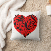 Coussin Cœurs rouges et noirs (Couverture)