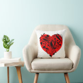 Coussin Cœurs rouges et noirs (Chaise)