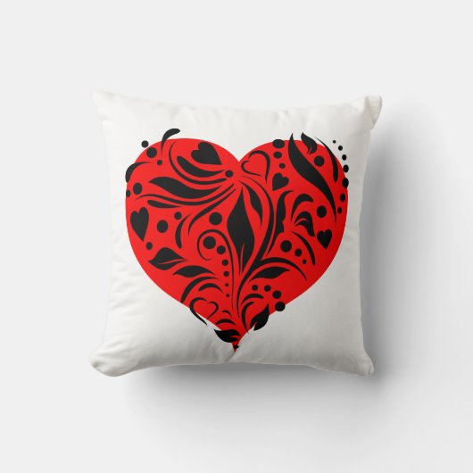 Coussin Cœurs rouges et noirs (Recto)