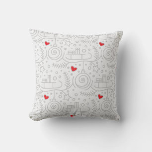 Coussin Cœurs rouges moderne capricieux rustique de vacanc